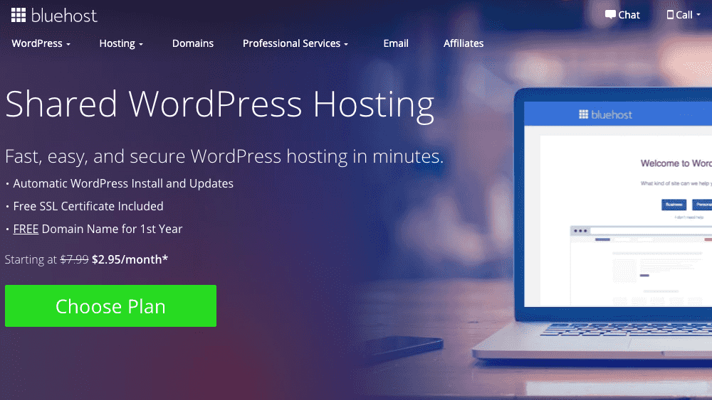 Bluehost - WordPress 虛擬主機