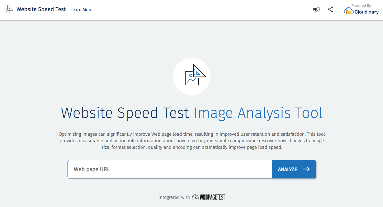Cloudinary - Website Speed Test 網站速度測試工具