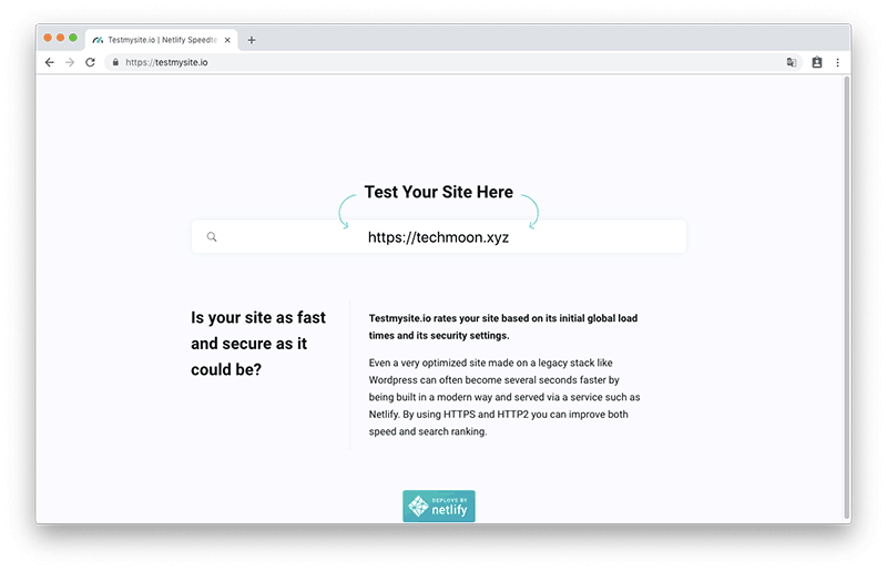 testmysite.io 輸入檢測網址
