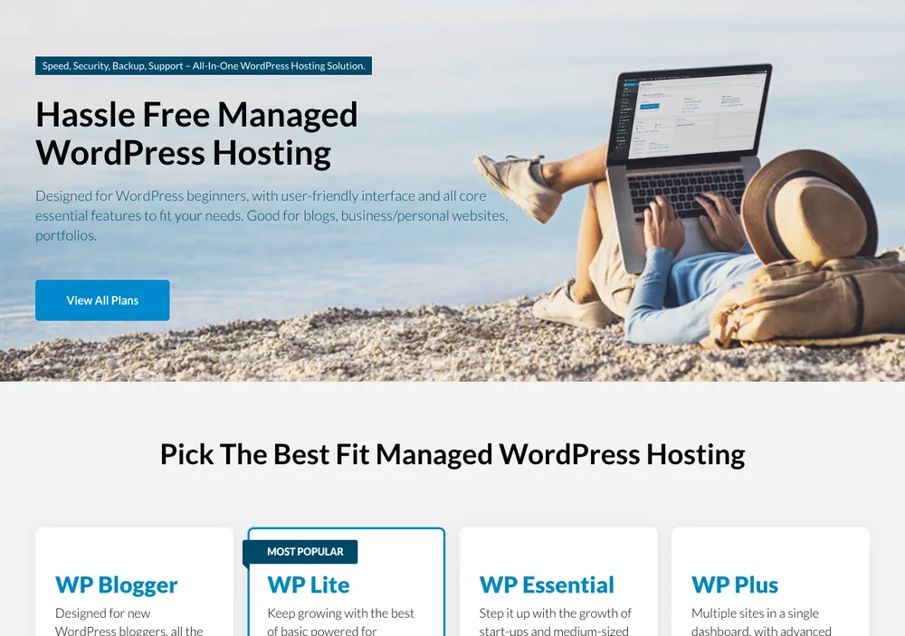 TechMoon 截圖｜WPWebHost 四種 WordPress 託管方案月費比較