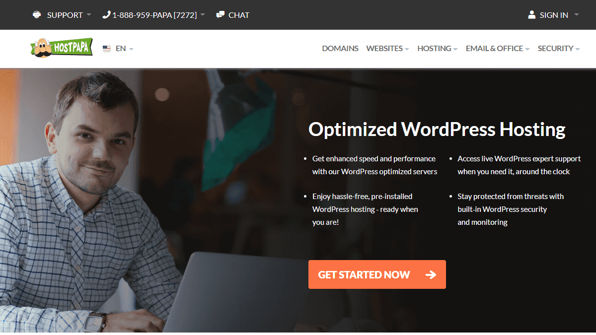HostPapa 主機評價 - 70% 折價優惠每月僅需 $3.95 美元，一鍵快速鍵立 WordPress 網站教學
