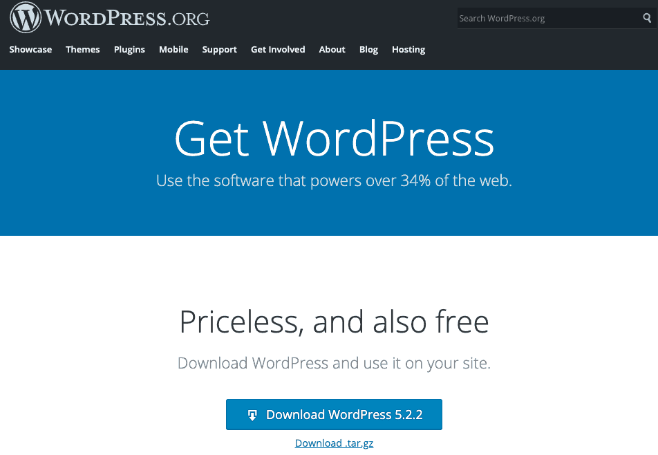 在 WordPress.org 官網下載最新版本的核心檔案