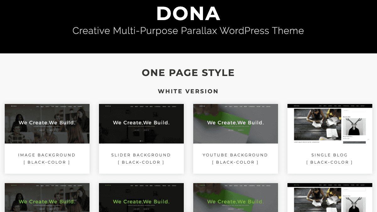 【WordPress 付費主題免費下載】DONA - Creative Multi-Purpose Parallax WordPress Theme