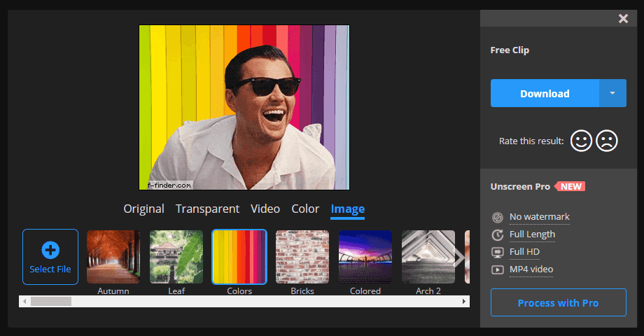 編輯影片、GIF 插入其他影片、顏色或圖片替換背景樣式