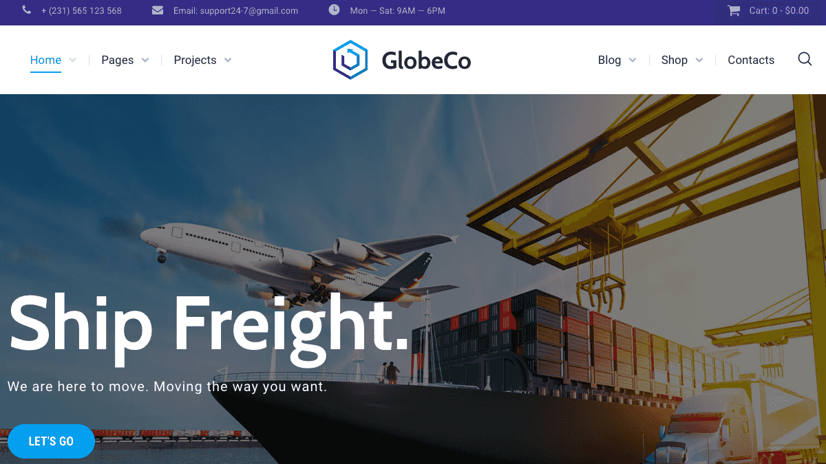 【WordPress 付費主題免費下載】GlobeCo - Transportation & Logistics WordPress Theme