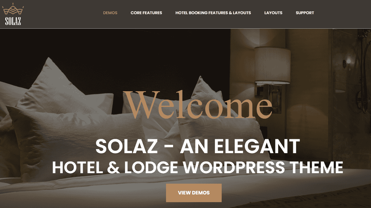 【WordPress 付費主題免費下載】Solaz - An Elegant Hotel & Lodge WordPress Theme