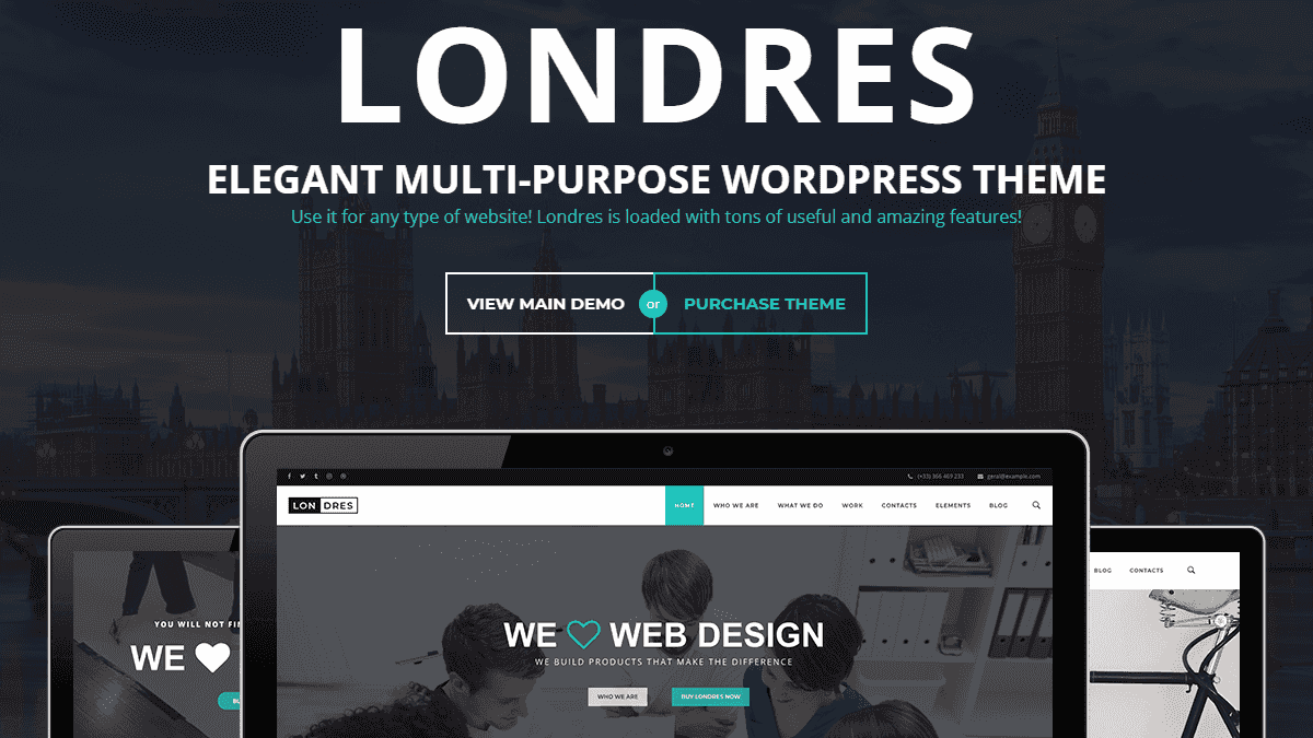 【WordPress 付費主題免費下載】Londres - Stylish Multi-Concept WordPress Theme