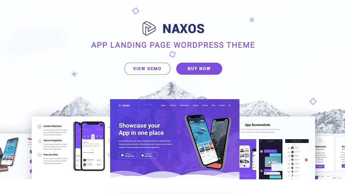 【WordPress 付費主題免費下載】Naxos - App Landing Page WordPress Theme