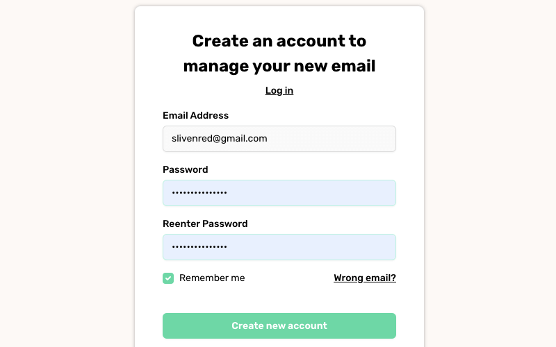 自動使用你的 Email 作為帳號進行註冊