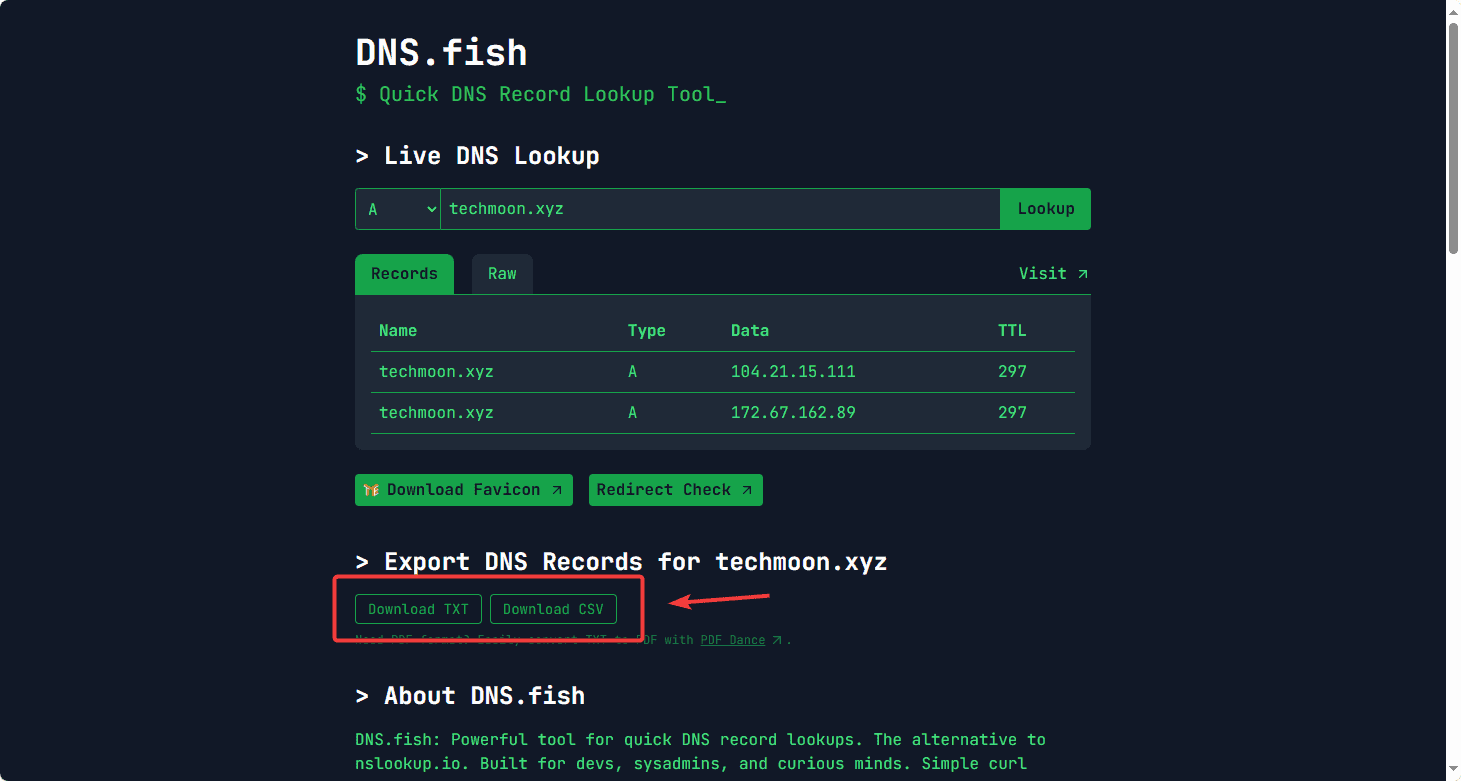 匯出 DNS 紀錄