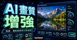 AI Image Enhancer 教學：免費線上 AI 圖片增強工具，一鍵提升畫質與色彩飽和度的 TechMoon 精選圖片，呈現AI 畫質增強、主題介面與重點資訊。