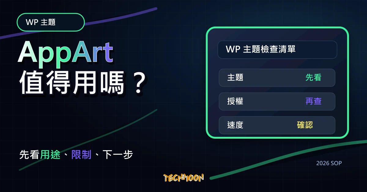 【WordPress 付費主題免費下載】AppArt - Creative WordPress Theme For Apps Saas，TechMoon 2026 新版 SOP 精選圖片