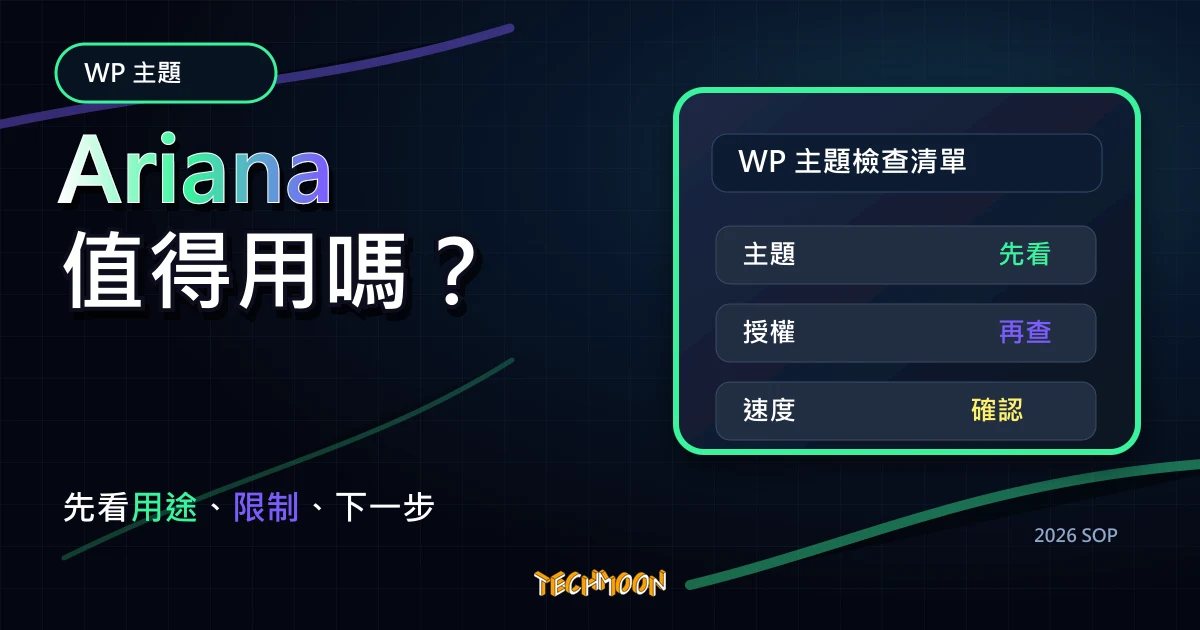 【WordPress 付費主題免費下載】Ariana - Digital Agency One Page WordPress Theme，TechMoon 2026 新版 SOP 精選圖片
