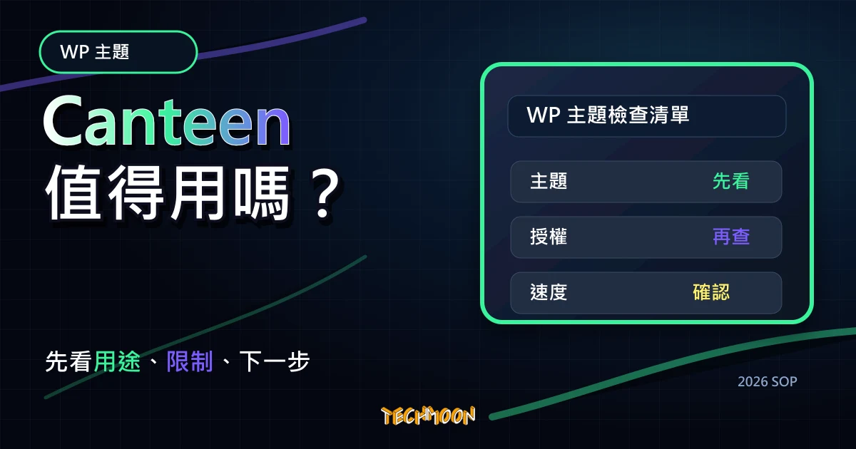 【WordPress 付費主題免費下載】Canteen - Restaurant WordPress Theme，TechMoon 2026 新版 SOP 精選圖片