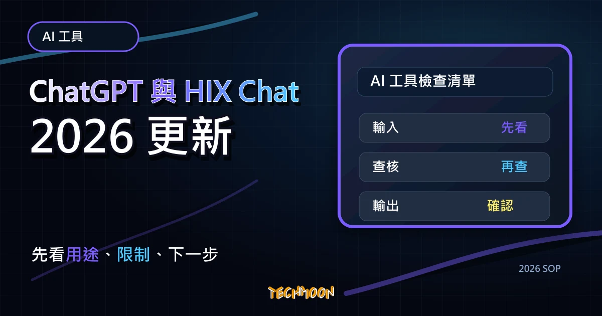 ChatGPT 與 HIX Chat：哪個人工智慧聊天工具比較優勝？，TechMoon 2026 新版 SOP 精選圖片