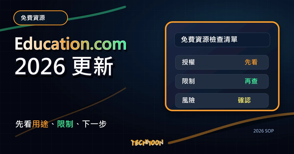 Education.com - 超過三萬個免費線上資源,讓小孩在玩樂中也能輕鬆學習!,TechMoon 2026 新版 SOP 精選圖片