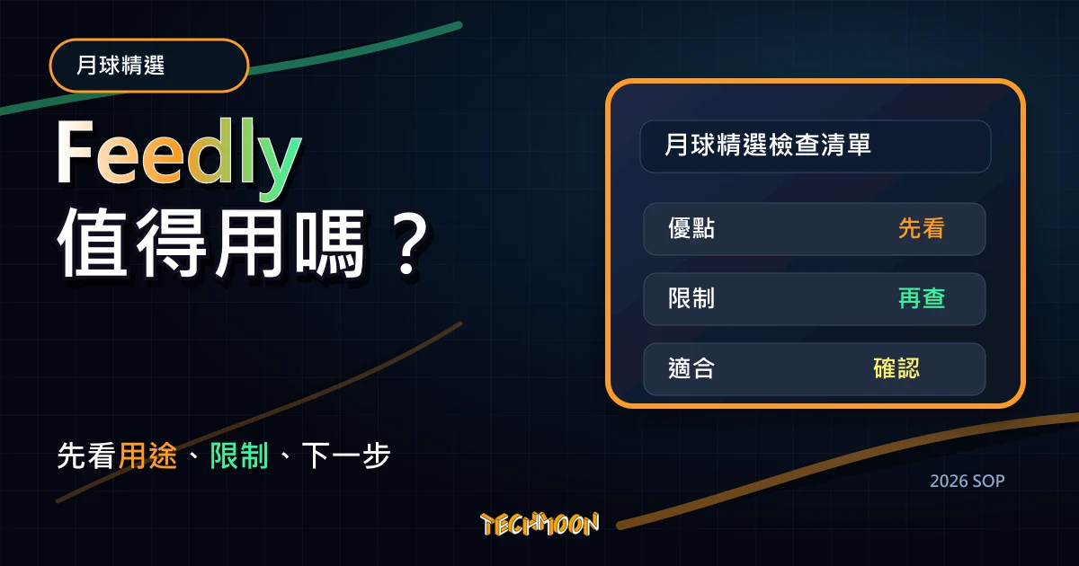 Feedly - 超好用的 RSS 免費訂閱服務完整攻略，讓你隨時接收訂閱網站的最新消息，TechMoon 2026 新版 SOP 精選圖片