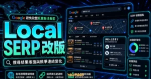 Google 避免歐盟反壟斷法裁罰，在 Local SERP 中添加競爭對手連結的 TechMoon 精選圖片，呈現Local SERP 改版、主題介面與重點資訊。
