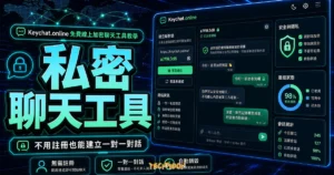 Keychat.online 免費線上加密聊天工具教學：無需註冊、設定密碼、一對一私密對話的 TechMoon 精選圖片，呈現私密聊天工具、主題介面與重點資訊。