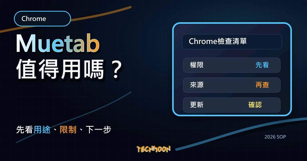 Muetab - 開啟新分頁隨機顯示風景圖、引言與時間、問候語的 Chrome 擴充功能，TechMoon 2026 新版 SOP 精選圖片