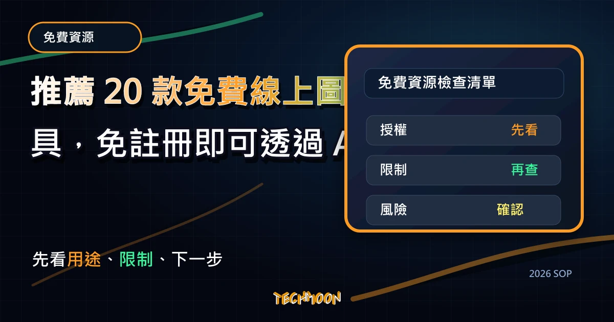 2023 推薦 20 款免費線上圖片去背工具，免註冊即可透過 AI 快速一鍵快速去除照片背景，TechMoon 2026 新版 SOP 精選圖片