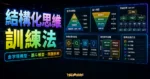 如何變聰明？訓練自己變成結構化思維型的人！的 TechMoon 精選圖片，呈現結構化思維訓練法、金字塔模型、漏斗模型與問題拆解。