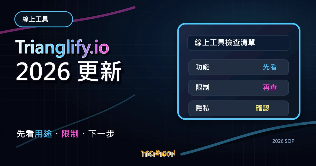 Trianglify.io - 線上多邊形圖片背景產生器，可客製化圖片的大小顏色與多邊形樣式並免費下載，TechMoon 2026 新版 SOP 精選圖片