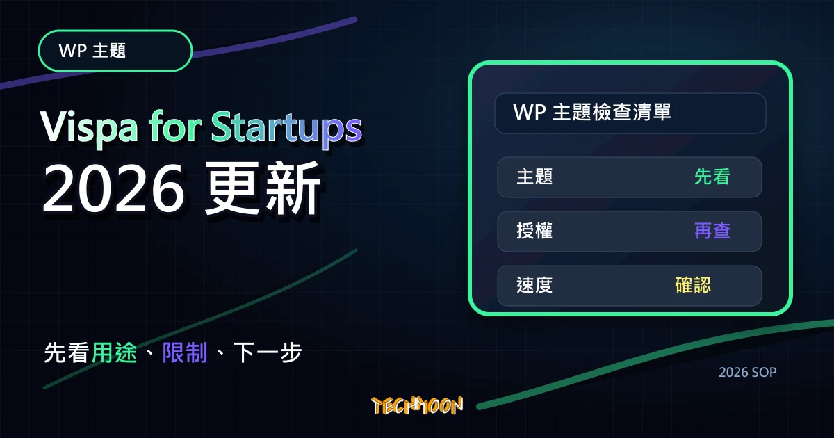 【WordPress 付費主題免費下載】Vispa for Startups - Responsive Business WordPress Theme，TechMoon 2026 新版 SOP 精選圖片