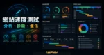 網站速度測試分析與優化指南的 TechMoon 精選圖片，呈現網站速度測試、分析・快取・優化與科技感介面。