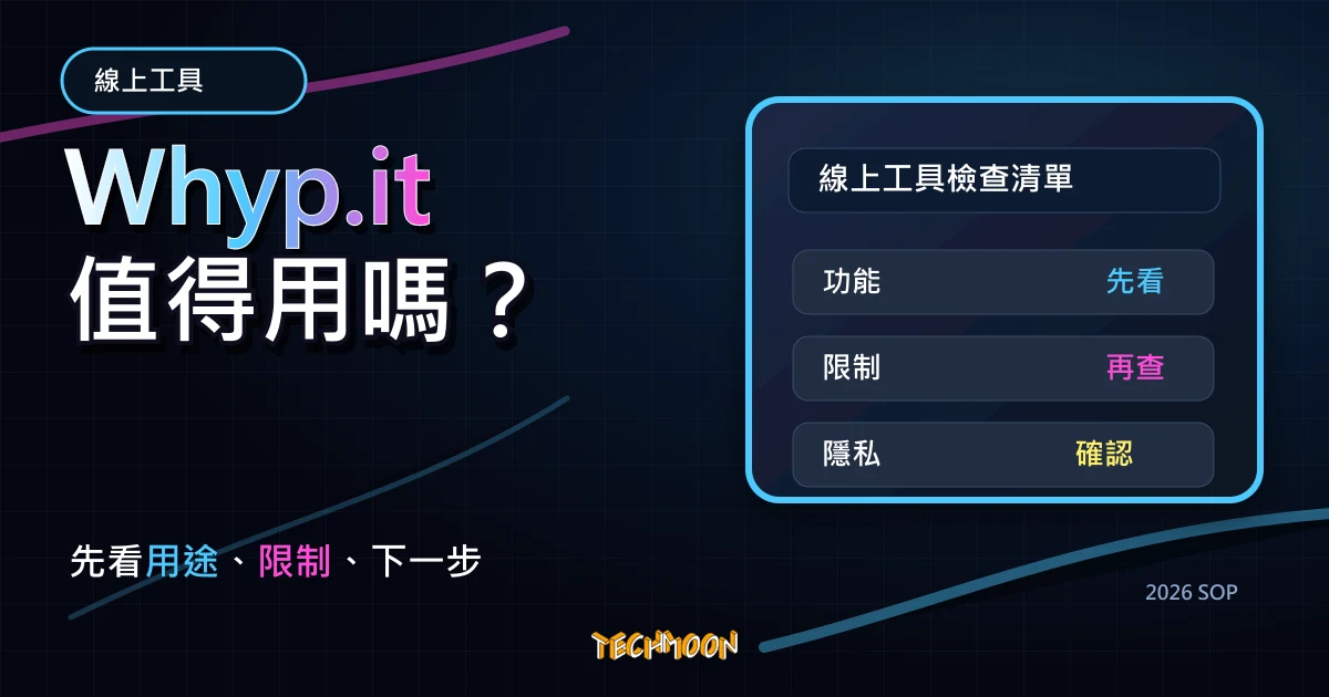 Whyp.it - 免費音樂雲端上傳空間，免註冊即可上傳音樂並即時線上高音質播放，TechMoon 2026 新版 SOP 精選圖片