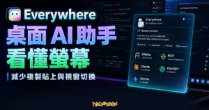 Everywhere 桌面 AI 助手精選圖片，呈現螢幕上下文感知、浮層介面、Ollama、MCP 與多模型支援