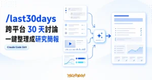 TechMoon 精選圖｜/last30days Claude Code Skill 匯整多個社群平台最近 30 天討論並產出研究簡報