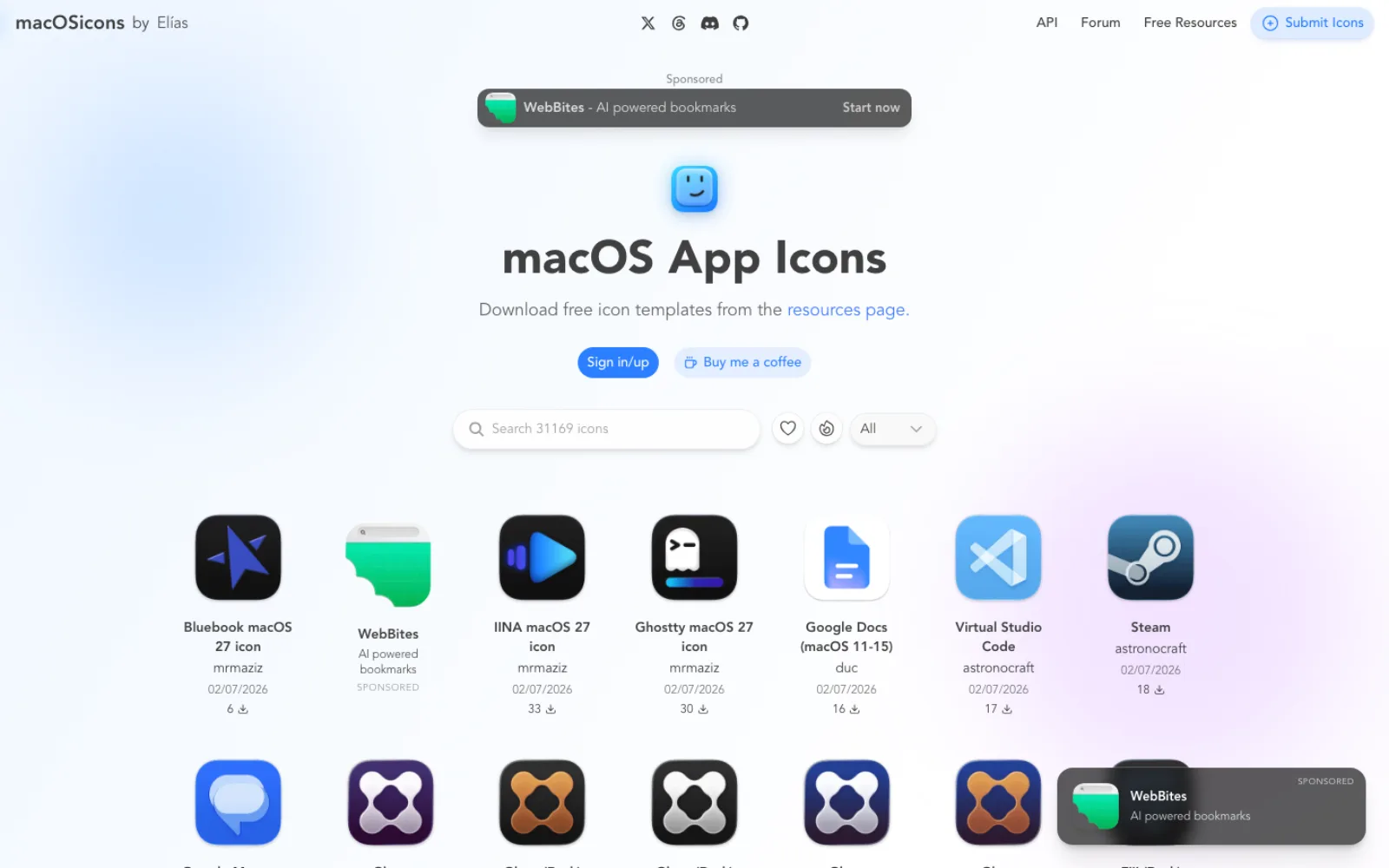 macOSicons:超過 3 萬枚 Mac 應用圖標任你下載,順手整理 Dock 醜亂差 2 macOSicons 官網首頁圖示庫(TechMoon 截圖)