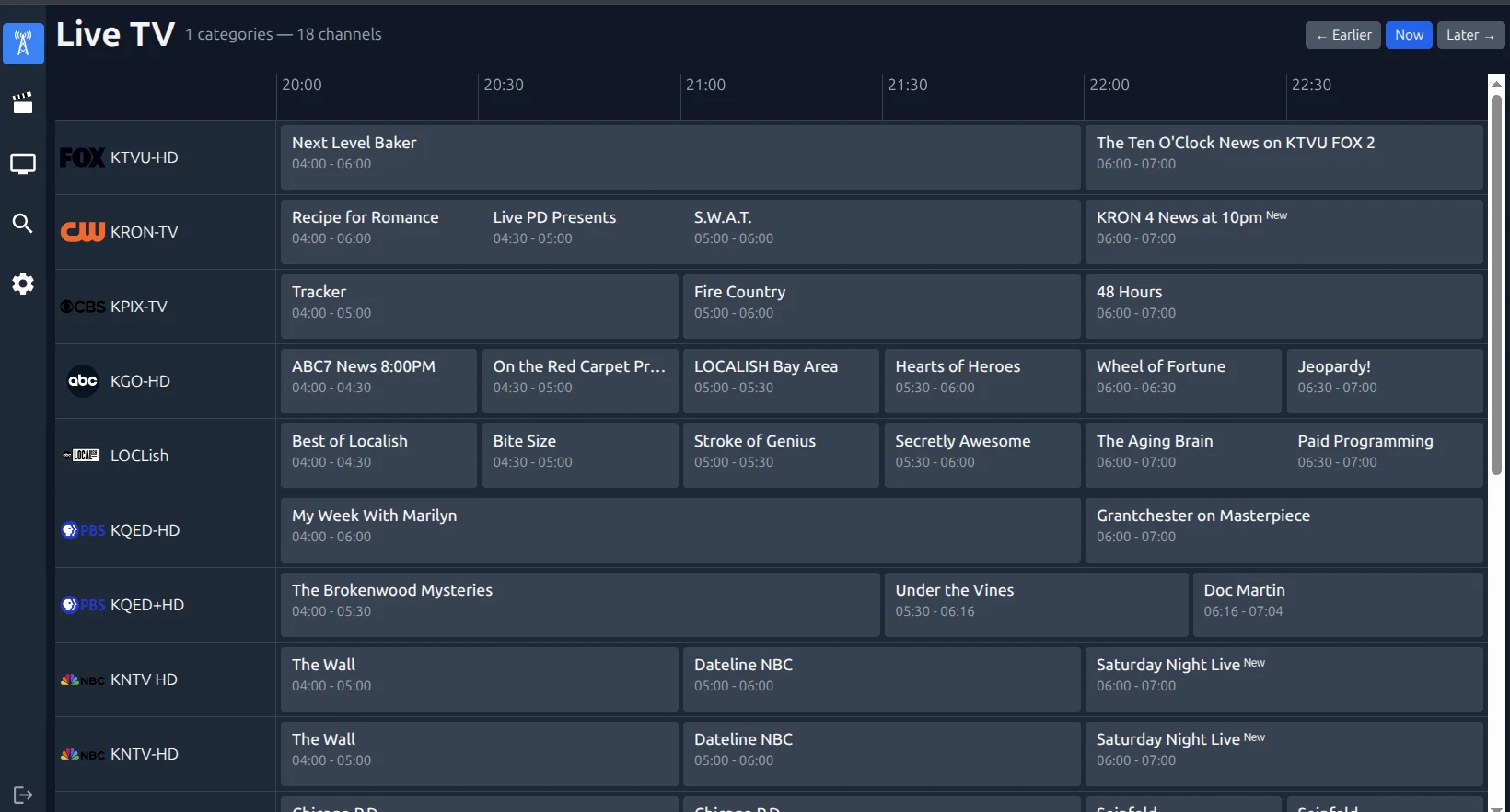 neTV:自架 IPTV 播放器,把直播頻道搬進瀏覽器直接看 3 neTV EPG 電子節目指南官方截圖