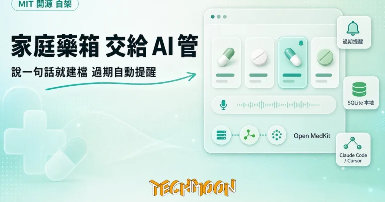 TechMoon 精選圖｜Open MedKit 開源家庭藥箱 AI 管理工具