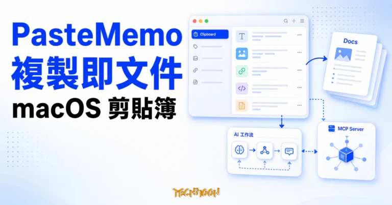 PasteMemo macOS 剪貼簿管理器實測:複製即文件、AI 工作流,與「全離線」的原始碼審計真相 3 TechMoon 精選圖|PasteMemo macOS 剪貼簿管理器,呈現複製即文件、AI 工作流與 MCP Server 整合