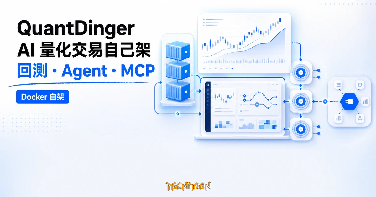 TechMoon 精選圖｜QuantDinger 開源 AI 量化交易工作台，支援 Docker 自架、回測、Agent 與 MCP