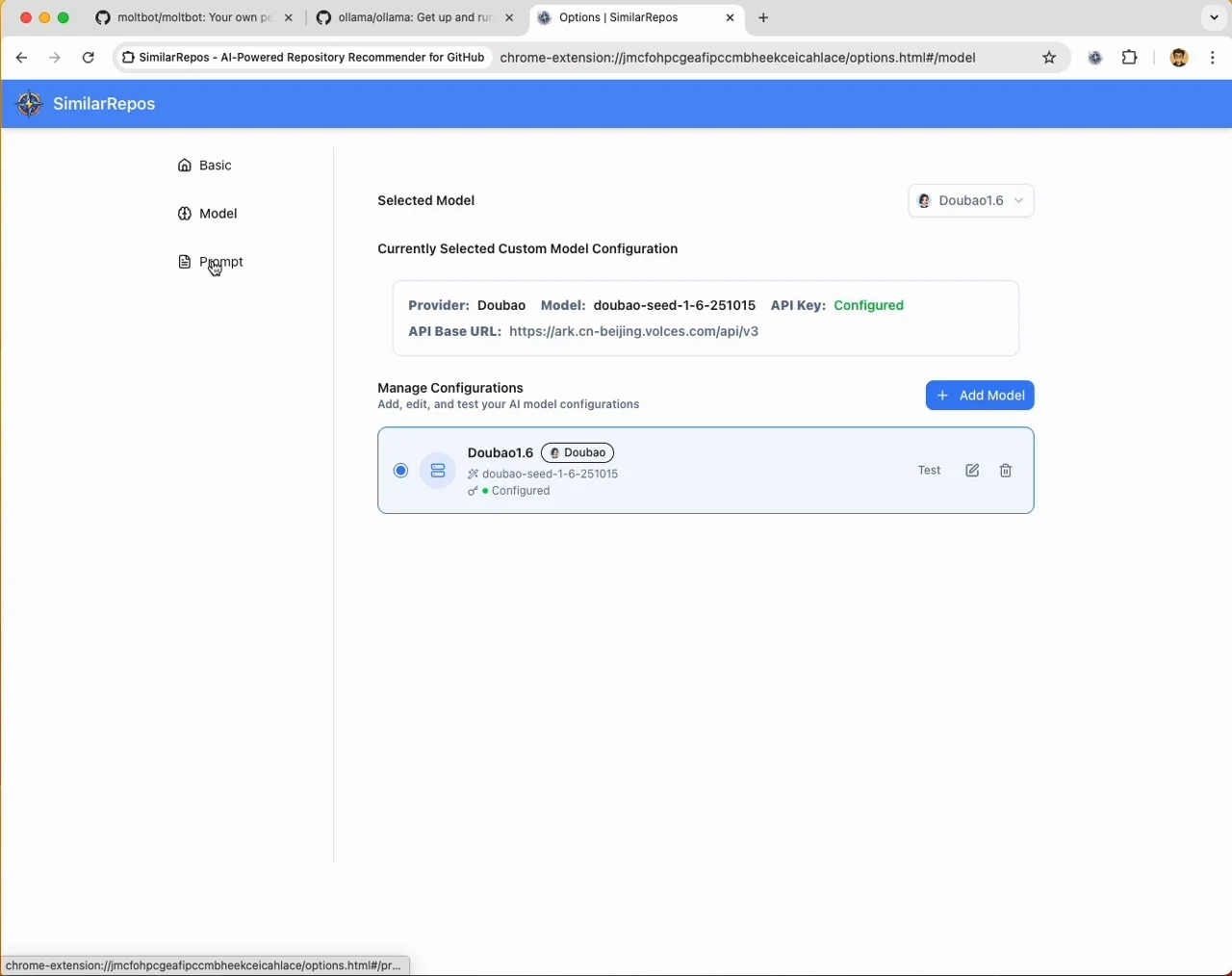 SimilarRepos 開源 GitHub 擴充:用 AI 找相似專案與替代品 3 SimilarRepos 推薦結果的另一個呈現視角