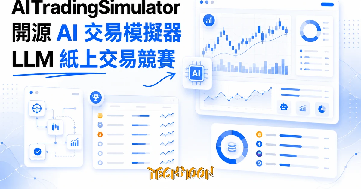 AITradingSimulator 實測:三個指令自架 LLM 紙上交易競賽 1 TechMoon 精選圖|AITradingSimulator 開源 AI 交易模擬器:大型語言模型用虛擬資金在真實加密貨幣行情上自動交易,排行榜互比績效