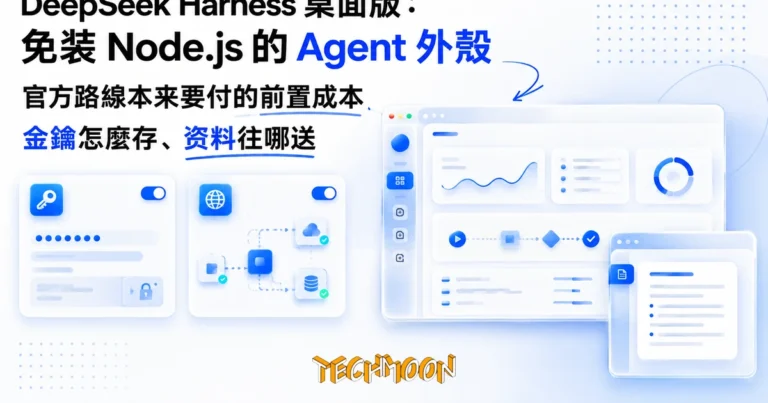 把 DeepSeek Harness 收進桌面:免裝 Node.js 的 Agent 外殼 1 TechMoon 精選圖|DeepSeek Harness 桌面版:免裝 Node.js 的 AI Agent 桌面外殼,Mac 與 Windows 開箱即用