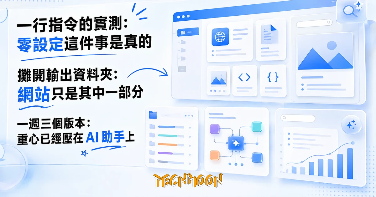docmd 實測:一行指令把 Markdown 資料夾變成文件網站 1 TechMoon 精選圖|docmd 開源 Markdown 文件網站產生器:一行指令把 Markdown 資料夾變成帶 AI 索引的靜態網站