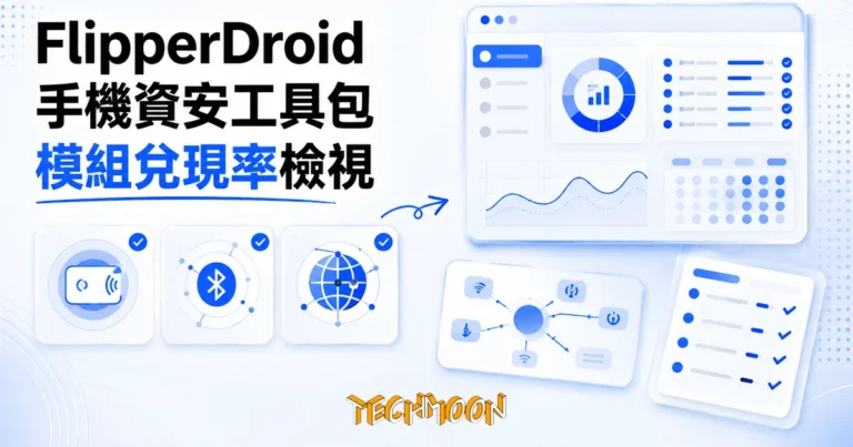 FlipperDroid 開源手機資安工具,裝之前先看清哪些模組能用 5 TechMoon 精選圖|FlipperDroid 開源 Android 資安工具包,把手機當 Flipper Zero 用,逐模組看清 NFC 讀卡、藍牙廣播與網路診斷的兌現程度