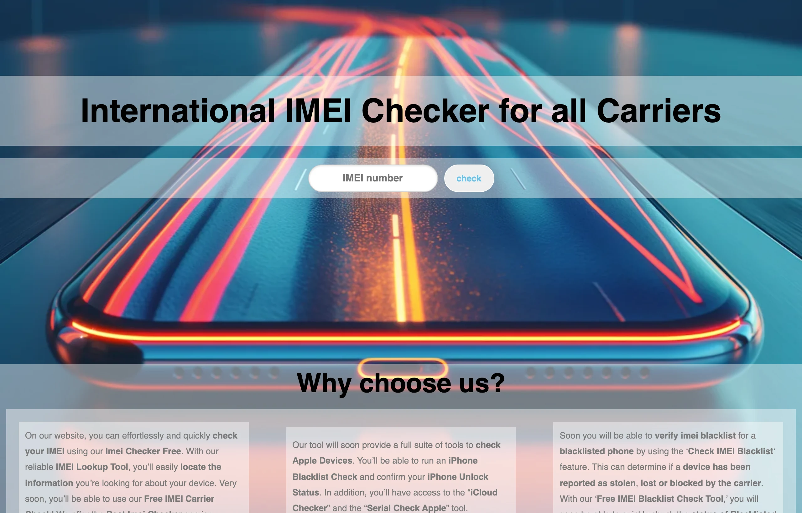 TechMoon 內文截圖 IMEI Checker 網站列出多項即將上線的進階 IMEI 查詢功能