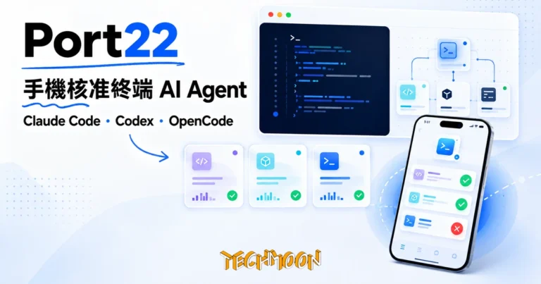 Port22:把 Mac 終端 AI Agent 接到手機的工具,一個 app 同時看住 Claude Code、Codex 與 OpenCode 3 TechMoon 精選圖|Port22 把 Mac 終端的 AI agent 接到手機,用一個 app 遠端管理 Claude Code、Codex 與 OpenCode 的同意