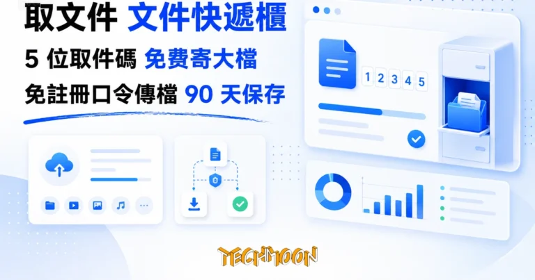 TechMoon 精選圖｜免費口令傳檔服務：5 位取件碼寄收大檔的文件快遞櫃