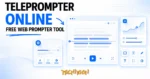 TechMoon 精選圖｜Free online teleprompter in a browser window, scrolling script text with an indicator line, for video creat