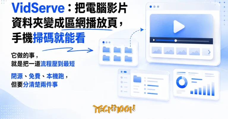 VidServe:把電腦影片資料夾變成區網播放頁,手機掃碼就能看 3 TechMoon 精選圖|VidServe 把電腦影片資料夾變成區網播放頁,手機掃碼就能看