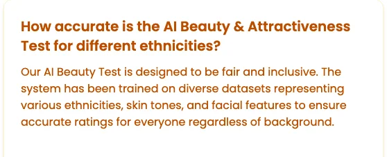 AI Beauty Test 免費顏值評分網站,先看清分數怎麼來再上傳臉照 3 AI Beauty Test 常見問題區宣稱系統訓練於多元資料集的原文