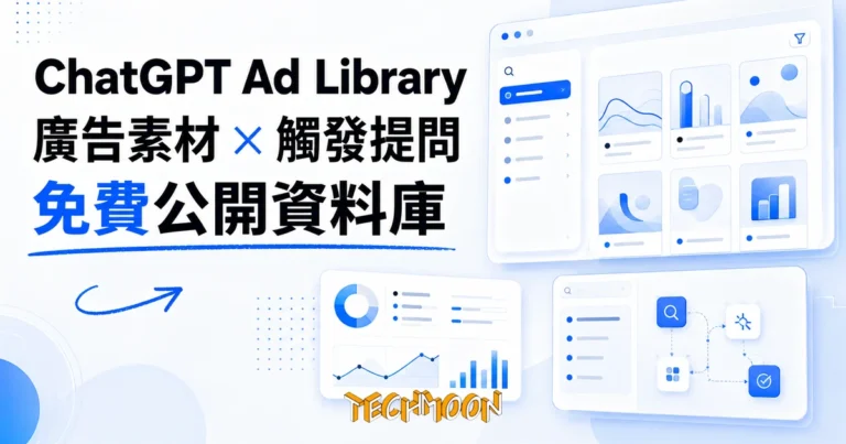 TechMoon 精選圖｜ChatGPT 廣告資料庫：查競品廣告素材與觸發提問的第三方情報庫