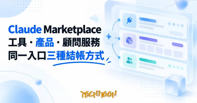TechMoon 精選圖｜AI 工具市集改版成三層入口，連接器、可採購產品與顧問服務收進同一個門面